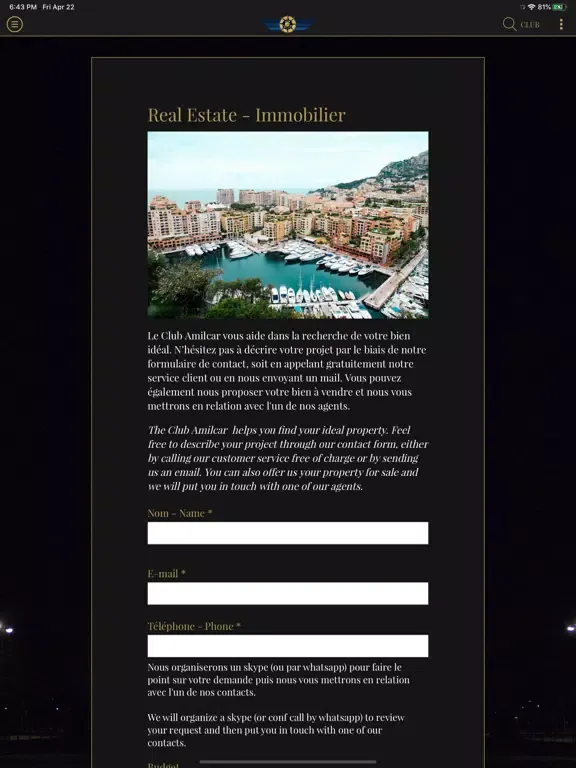 Zrzuty ekranu Club Amilcar iPad 