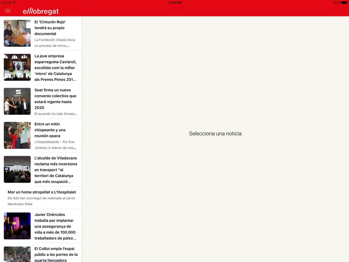 Capturas de tela do El Llobregat iPad 