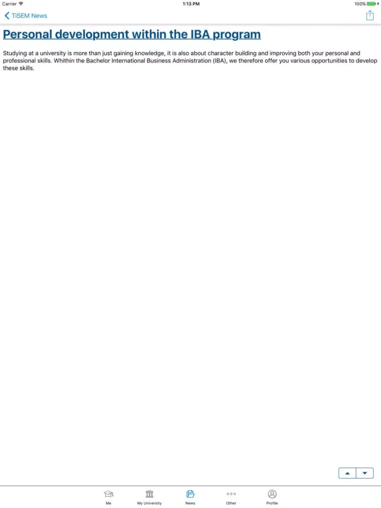 Скриншоты iStudent TiU iPad 