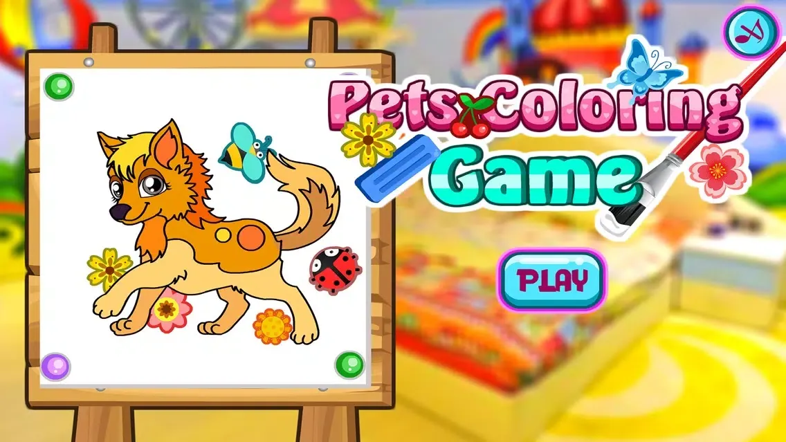 Pets Coloring- For Kids Learning Painting and Animals應用截圖