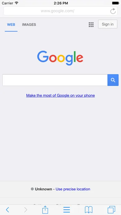Tangkapan skrin iPrivateBrowser