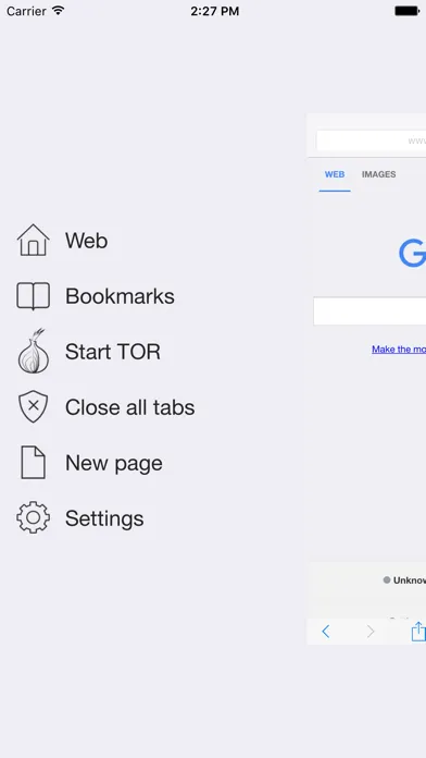 Tangkapan skrin iPrivateBrowser
