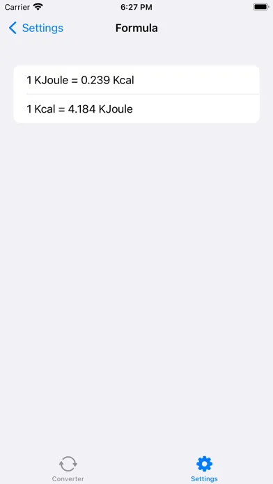 KJoule Kcal Screenshots