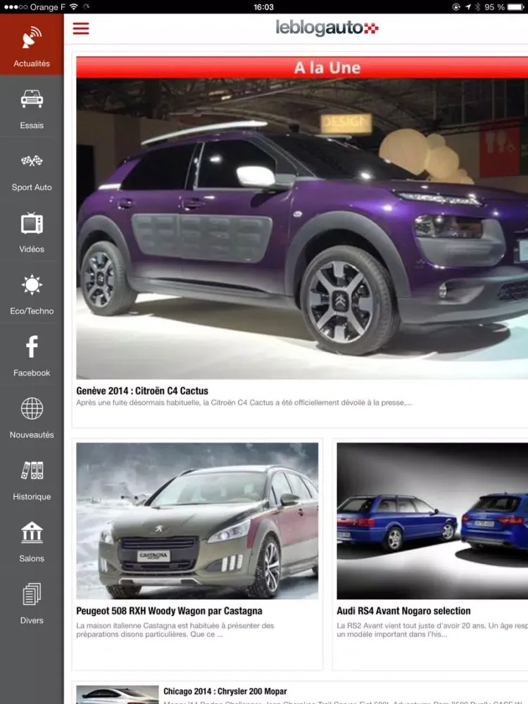 ภาพหน้าจอของ leblogauto iPad 