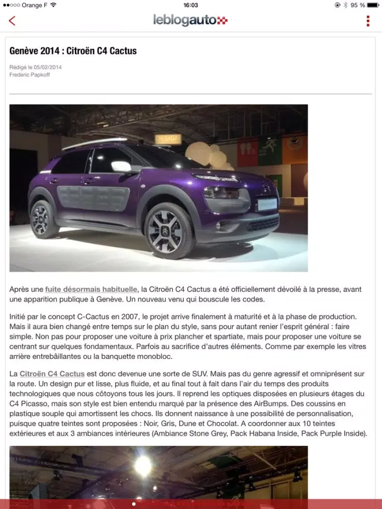 ภาพหน้าจอของ leblogauto iPad 