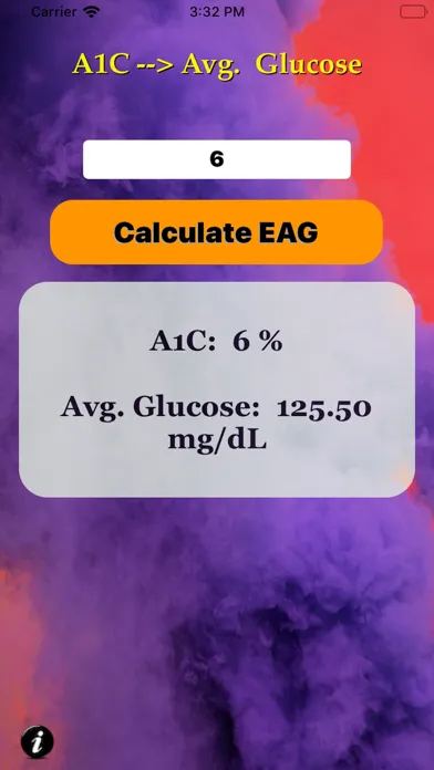 Capturas de tela do A1C to EAG
