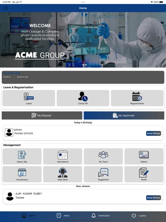 Tangkapan layar ACME GROUP iPad 