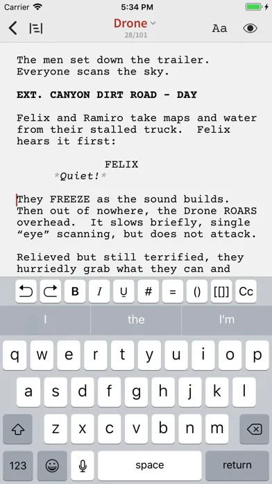 Tangkapan skrin Slugline: Simply Screenwriting