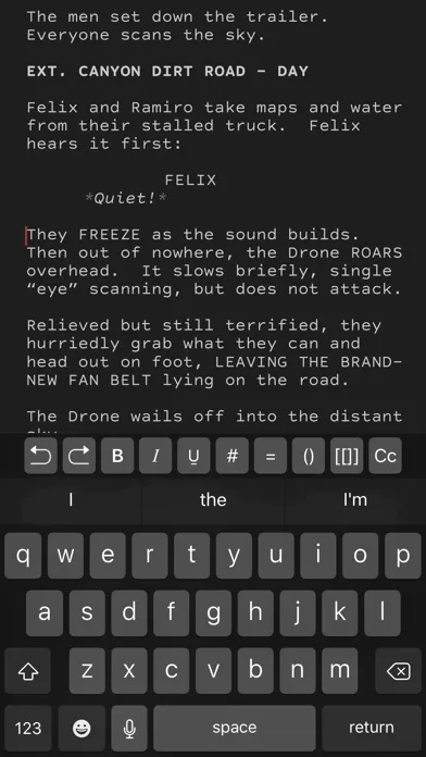 Tangkapan skrin Slugline: Simply Screenwriting