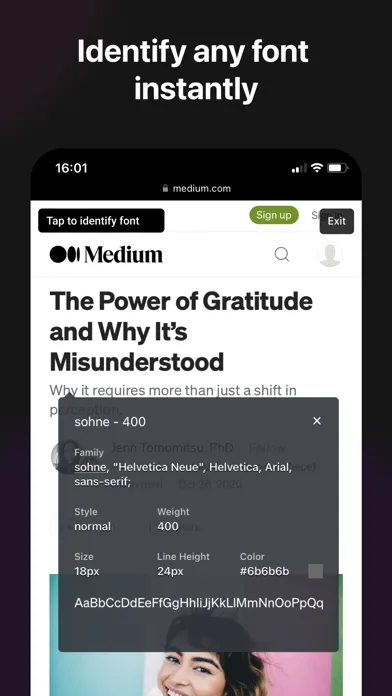What Font for Safari Screenshots