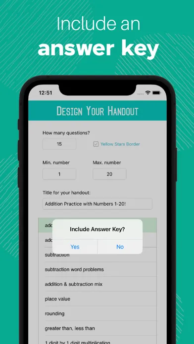 Math Worksheet Maker 스크린샷