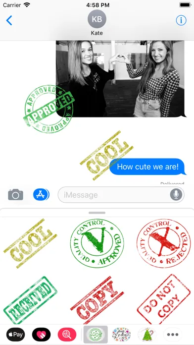 Tangkapan skrin Stamped! Stickers