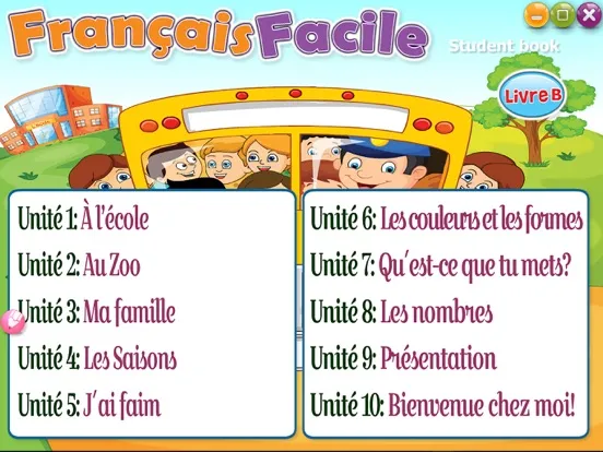 Capturas de tela do Francais Facile B iPad 