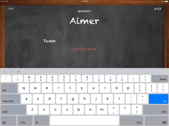 Zrzuty ekranu Conjugation Nation French iPad 