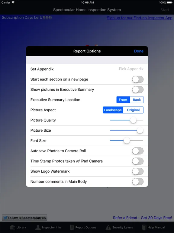 Spectacular Inspection System iPad  Ekran Görüntüleri