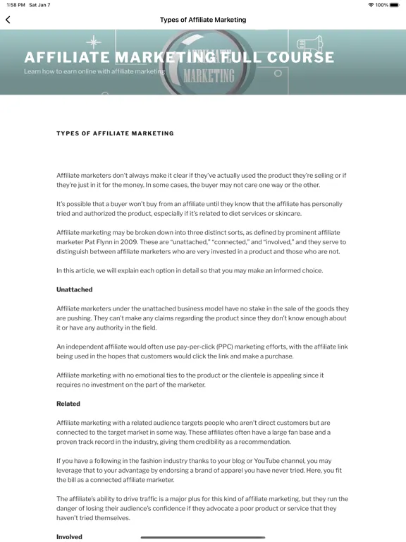 Affiliate Marketing Course iPad  স্ক্রিনশট