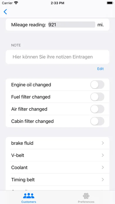 KFZ Buch Screenshots