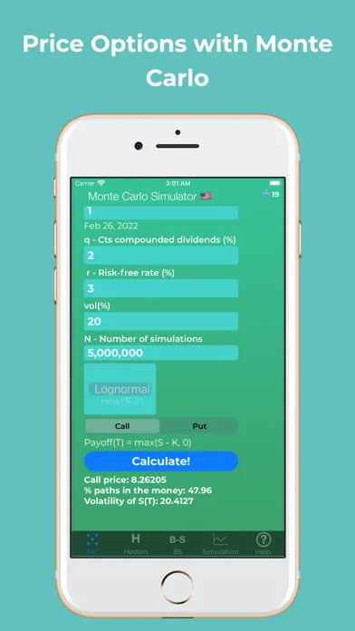 تصاویر Options Pricing Monte Carlo