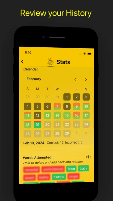 Captures d'écran de Spelling Bee App: Today's Game