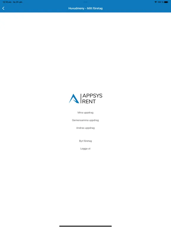 Capturas de tela do AppSys Rent iPad