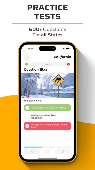 Ảnh chụp màn hình của DMV Practice Test 2023