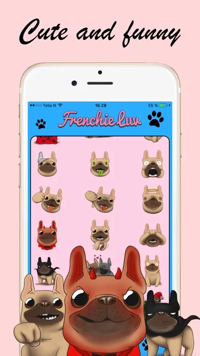 Ảnh chụp màn hình của Frenchie Luv - French Bulldog Emojis