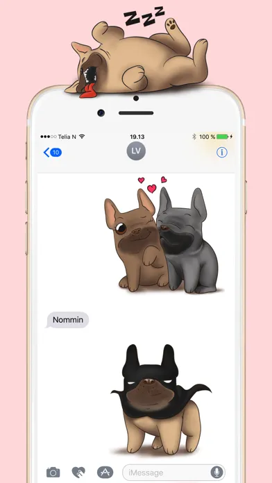 Ảnh chụp màn hình của Frenchie Luv - French Bulldog Emojis