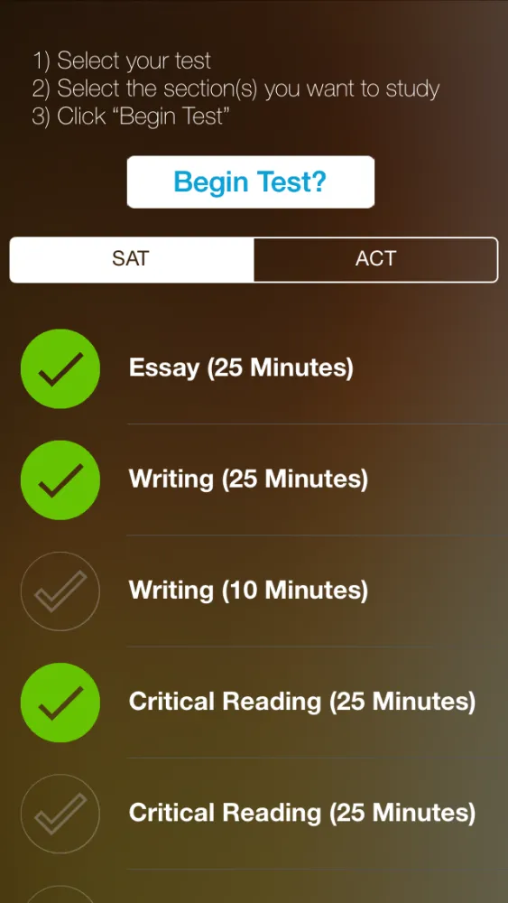 Capturas de pantalla de SAT/ACT Test Timer