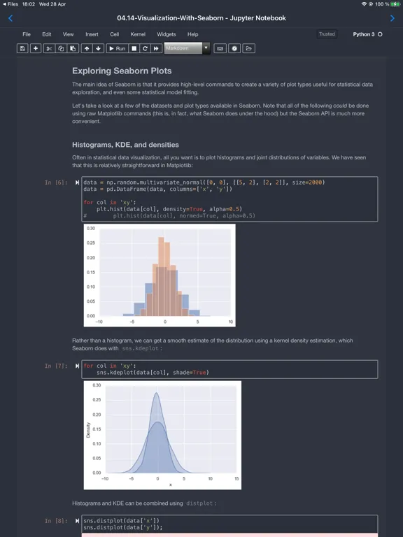 Carnets - Jupyter (with scipy) iPad  Screenshots