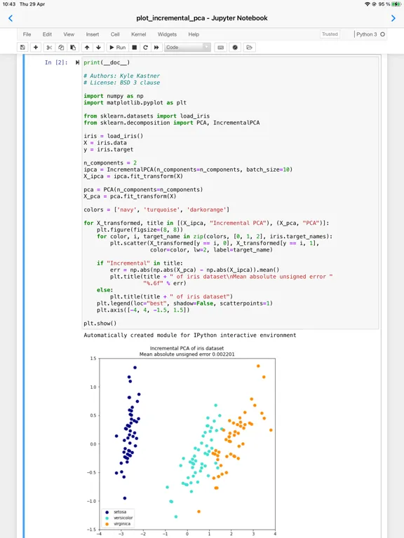 Carnets - Jupyter (with scipy) iPad  Screenshots