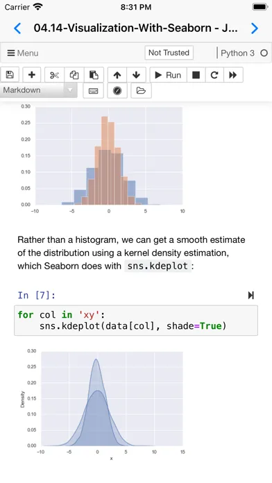 Carnets - Jupyter (with scipy) Screenshots