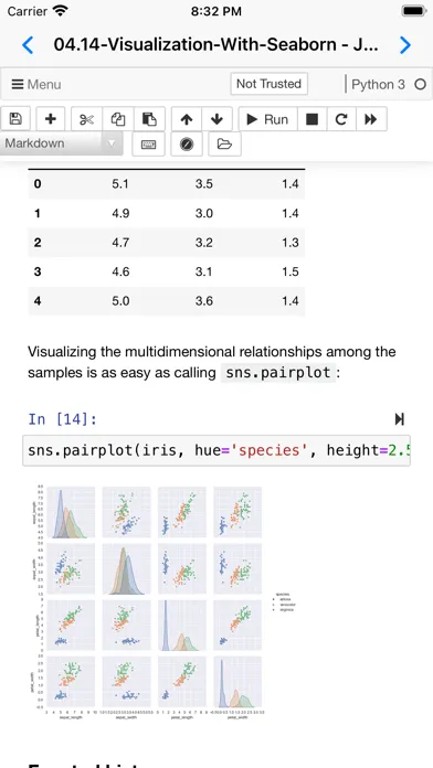 Carnets - Jupyter (with scipy) Screenshots