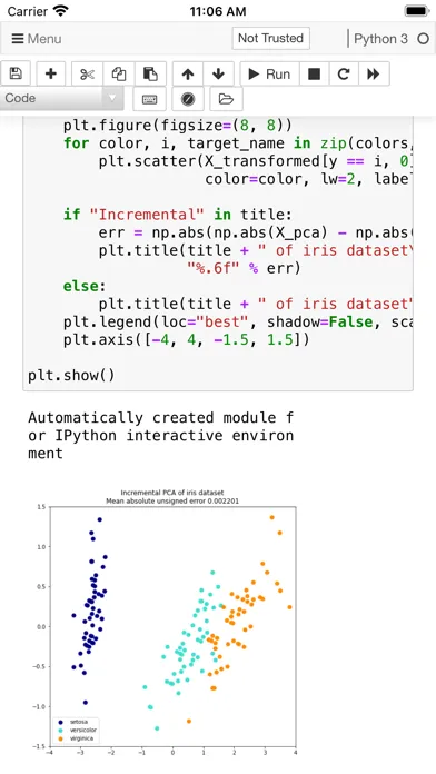 Carnets - Jupyter (with scipy) Screenshots