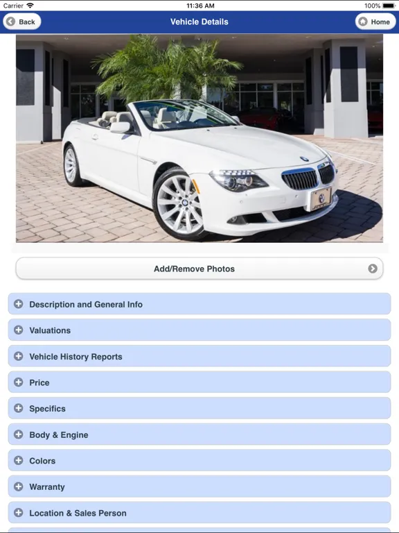 Tangkapan layar AutoManager Mobile iPad 