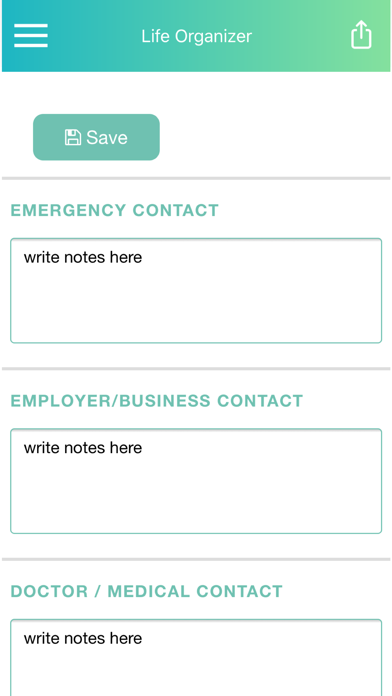Life Organizer & Estate Plan Ekran Görüntüleri