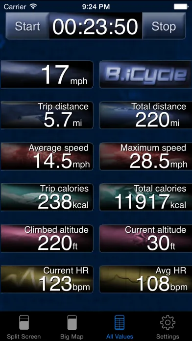 B.iCycle - GPS cycling computer for Road & Mountain Biking Screenshots