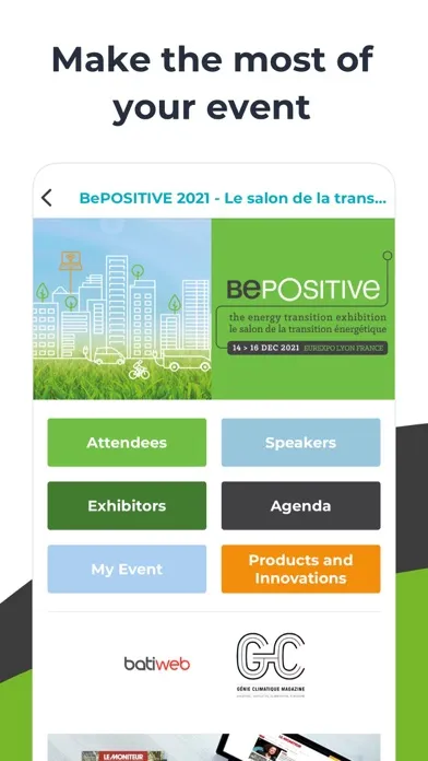 Capturas de tela do BePositive Connect