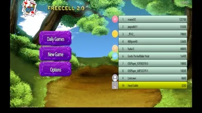 Tangkapan layar FreeCell 2.0