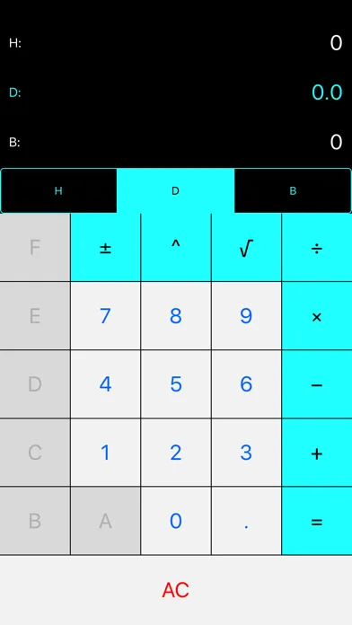 ภาพหน้าจอของ Mini: Hex Dec Bin Calculator