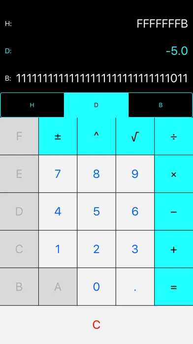 ภาพหน้าจอของ Mini: Hex Dec Bin Calculator