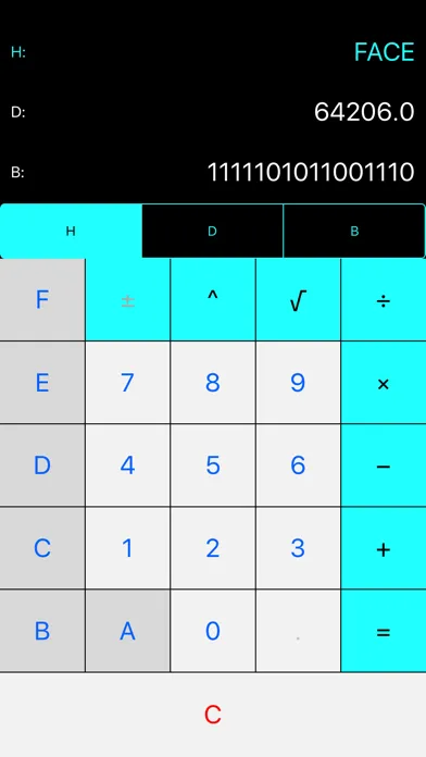 ภาพหน้าจอของ Mini: Hex Dec Bin Calculator