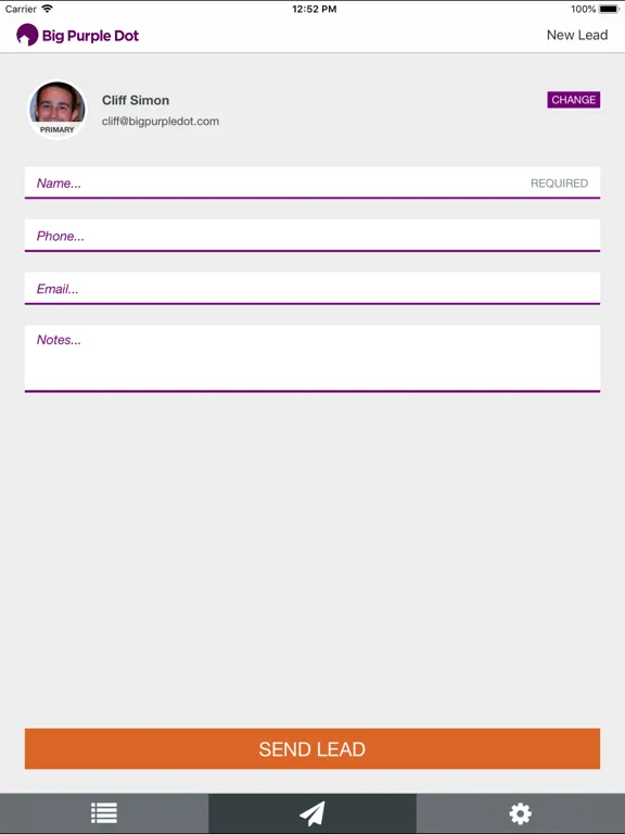 Tangkapan layar Lender Connect iPad 