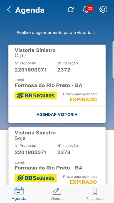 Zrzuty ekranu Vistoria BB Seguros