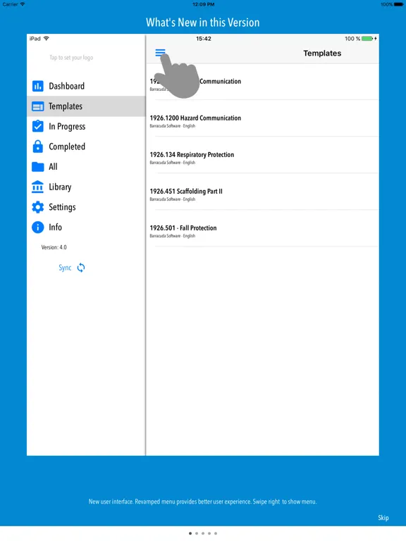 Tangkapan skrin Safety Inspector iPad 