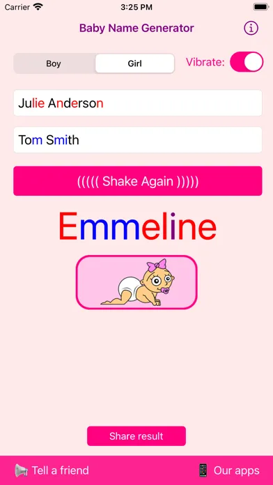 Captures d'écran de Baby Name Generator