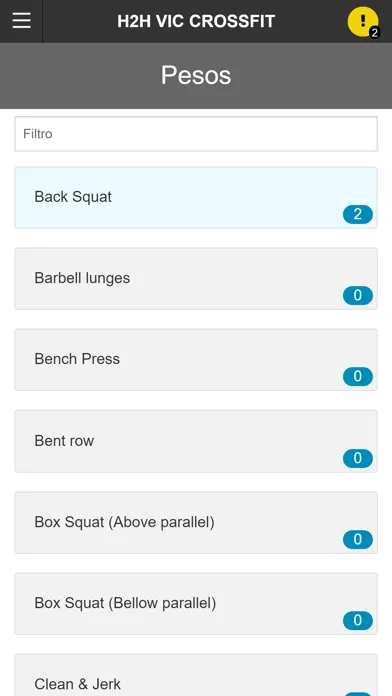 Capturas de tela do H2H VIC CrossFit
