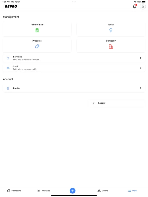 Capturas de pantalla de Bepro iPad 