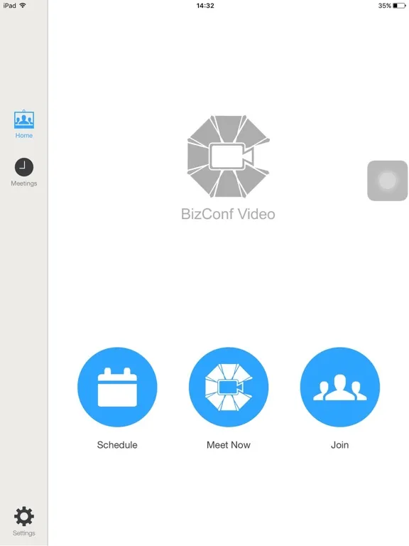 Tangkapan skrin BizConf Video iPad 