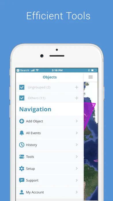 Capturas de tela do BluAgent GPS Tracking