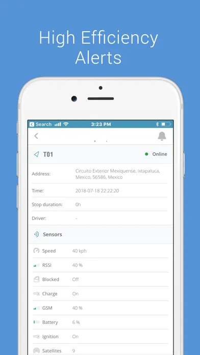 Capturas de tela do BluAgent GPS Tracking